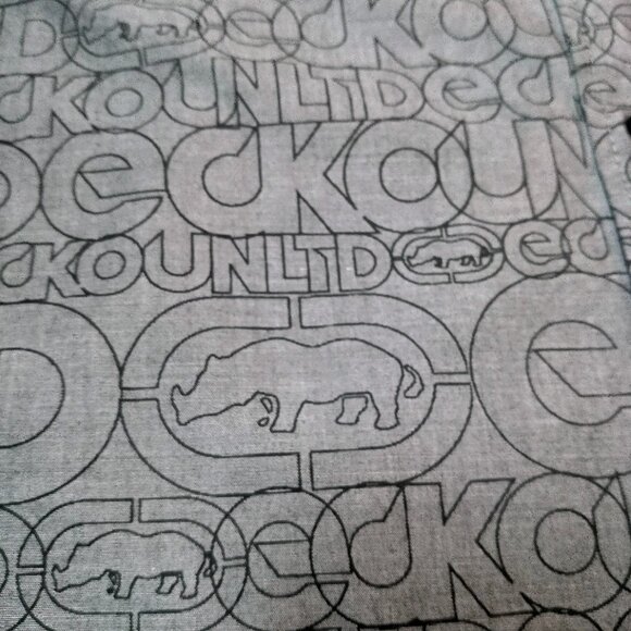 Vintage Y2K Ecko Unltd Shirt 2XL Gray All Over Print Logo Spellout Streetwear - Picture 10 of 13